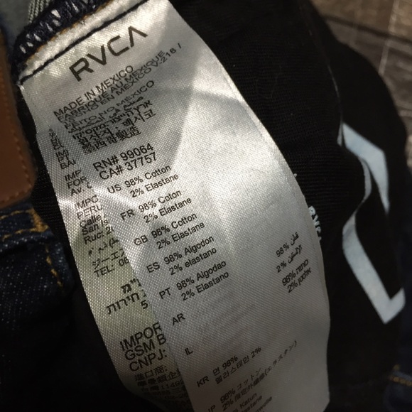 RVCA Hexed Slim Jeans Men’s 32x30 Dark Wash Blue Denim - Picture 8 of 11